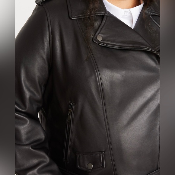 Universal Standard Leeron Leather Moto Jacket xs 10-12 - Picture 2 of 10